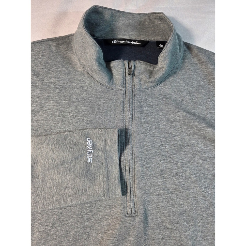 Travis Mathew Coveside 1/4-Zip Pullover Mens Large Gray Heathered Long Sleeve